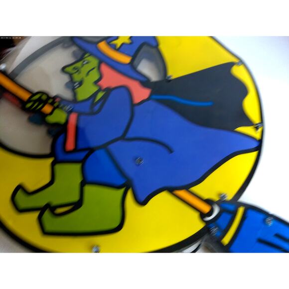 Vintage Halloween Witch By The Moon Holiday Light Window Display READ - Picture 6 of 9